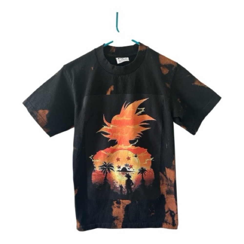 🔥 Custom Bleach Dyed Dragon Ball Z Graphic T-Shirt – Size Small (Pro Athletic) 🔥